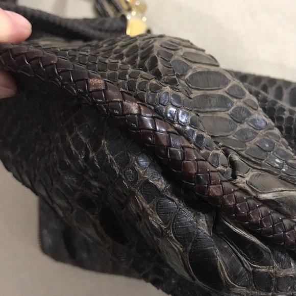 Rare Michael Kors Skorpios Python Snake Embossed - Picture 6 of 8
